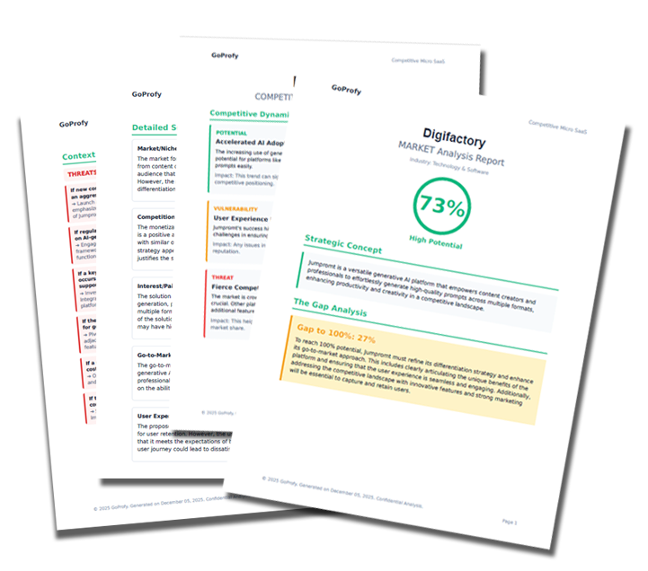 Strategic reports preview showing multiple analysis documents